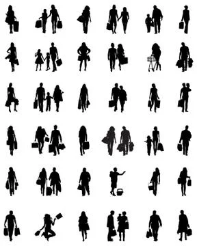 Silhouettes of shopping Stock Illustration