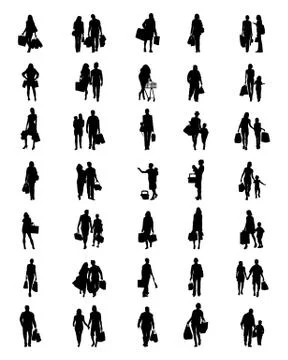 Silhouettes of shopping Stock Illustration