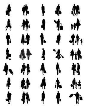 Silhouettes of shopping Stock Illustration