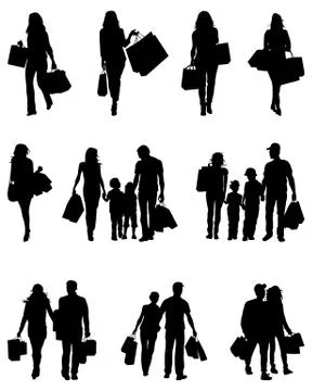 Silhouettes of shopping Stock Illustration
