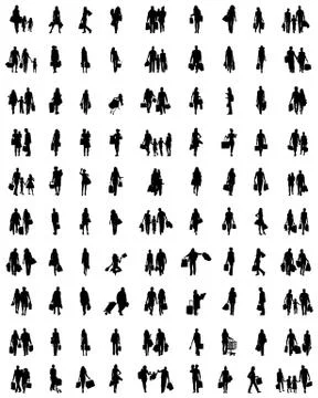 Silhouettes of  shopping Stock Illustration