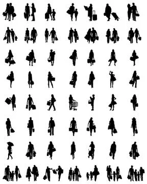 Silhouettes of shopping Stock Illustration