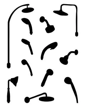 Silhouettes of  showers Stock Illustration