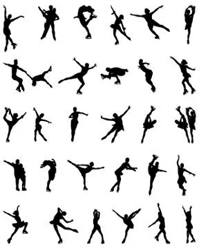 Silhouettes of skaters Stock Illustration