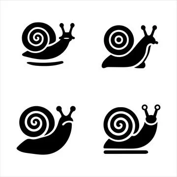 Silhouettes of snails Stock Illustration