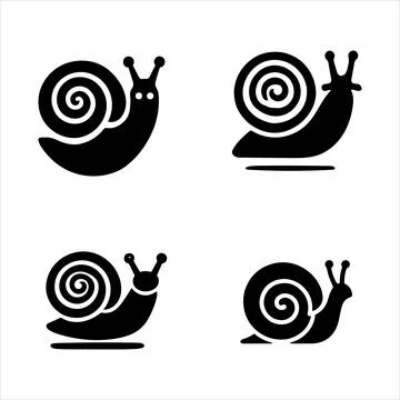 Silhouettes of snails Stock Illustration