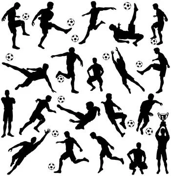Silhouettes Soccer Players Stock-Illustration