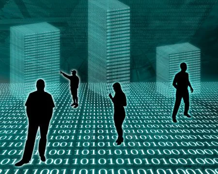 Silhouettes in the space Stock Illustration