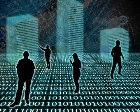 Silhouettes in the space イラスト素材