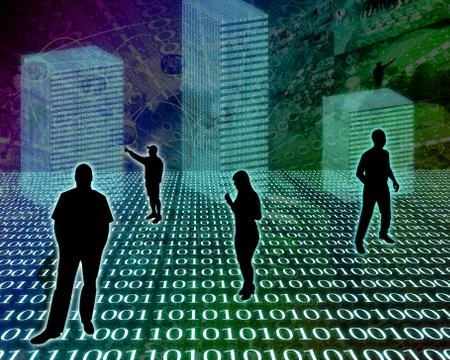 Silhouettes in the space Stock Illustration