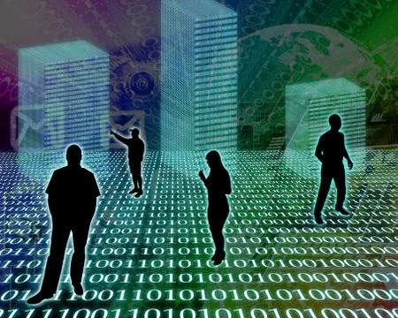 Silhouettes in the space イラスト素材