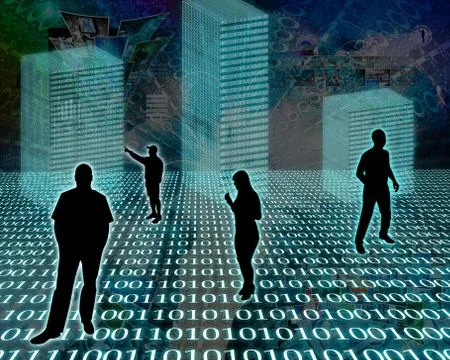 Silhouettes in the space イラスト素材