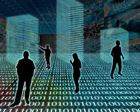 Silhouettes in the space イラスト素材