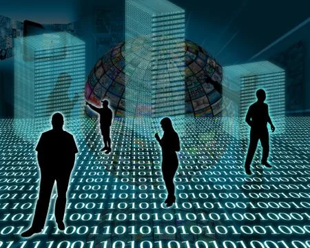 Silhouettes in the space Stock Illustration