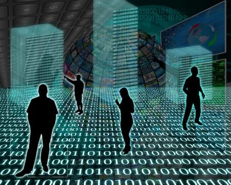 Silhouettes in the space イラスト素材