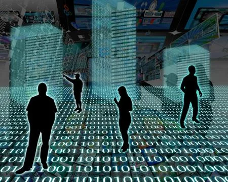 Silhouettes in the space 스톡 일러스트