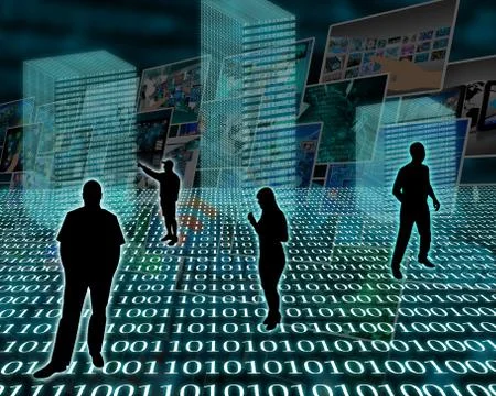 Silhouettes in the space イラスト素材