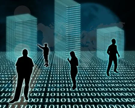 Silhouettes in the space Illustrazione stock