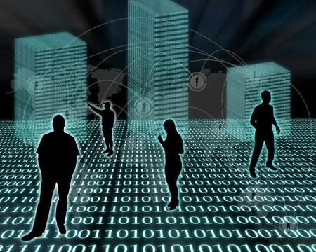 Silhouettes in the space イラスト素材