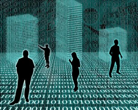 Silhouettes in the space イラスト素材