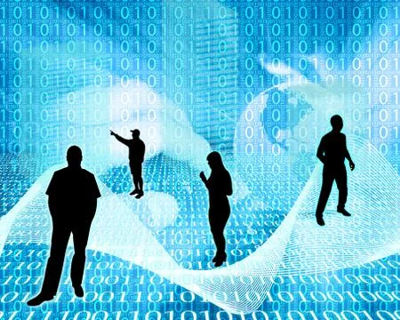 Silhouettes in the space Stock Illustration