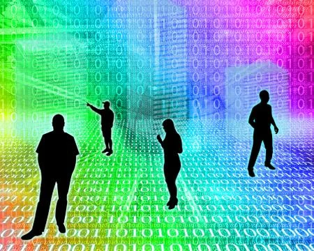 Silhouettes in the space イラスト素材