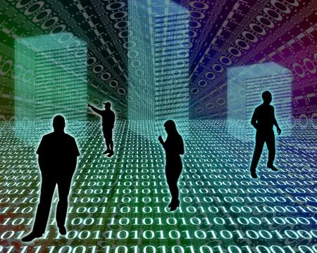 Silhouettes in the space イラスト素材