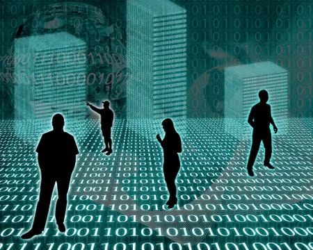 Silhouettes in the space イラスト素材