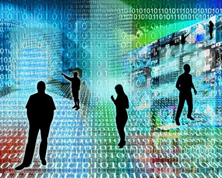 Silhouettes in the space イラスト素材