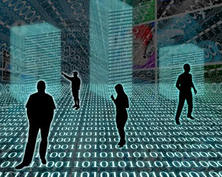 Silhouettes in the space イラスト素材