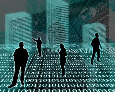 Silhouettes in the space イラスト素材