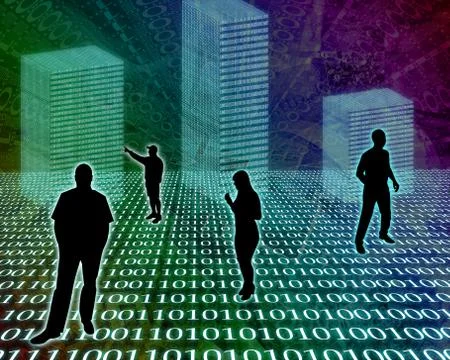 Silhouettes in the space イラスト素材