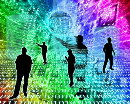 Silhouettes in the space イラスト素材