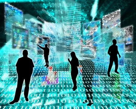 Silhouettes in the space イラスト素材