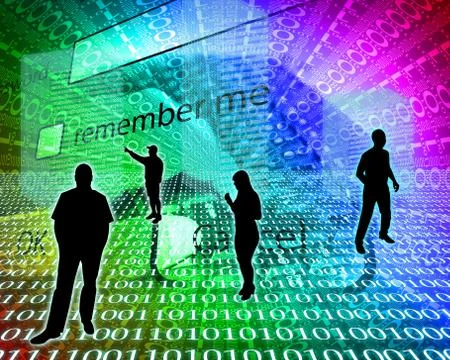 Silhouettes in the space Stock Illustration