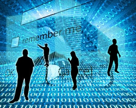 Silhouettes in the space Stock Illustration