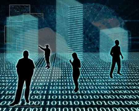 Silhouettes in the space イラスト素材