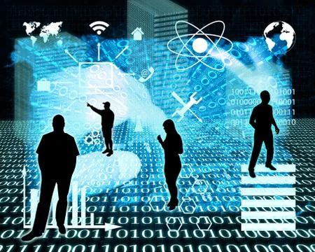 Silhouettes in the space イラスト素材