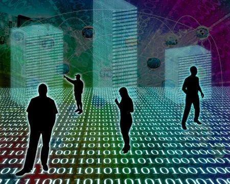 Silhouettes in the space イラスト素材