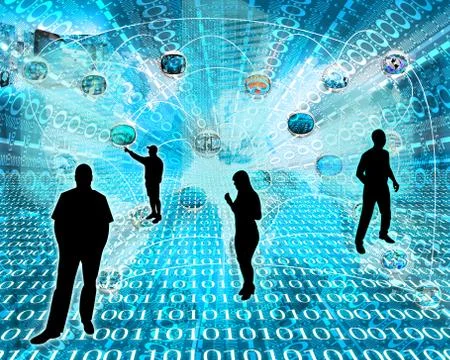 Silhouettes in the space イラスト素材