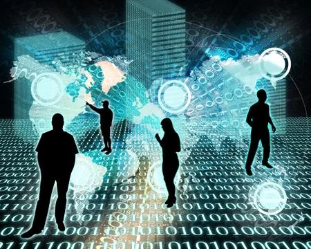 Silhouettes in the space 스톡 일러스트