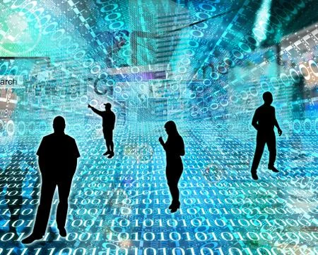 Silhouettes in the space イラスト素材