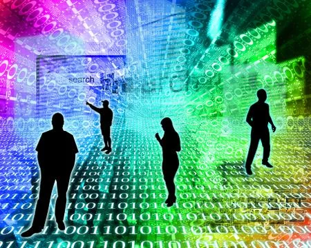 Silhouettes in the space Illustrazione stock