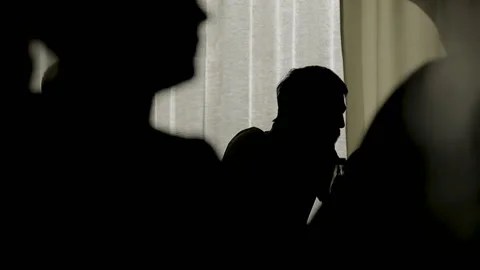 Silhouettes of spectators Stock Footage 89900893