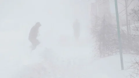 Silhouettes in a  storm Stock Footage 102445693