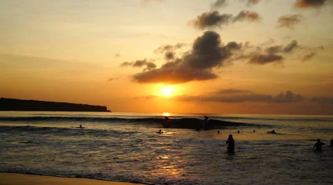 Silhouettes. surfing, sunset Stock-Footage 62448419