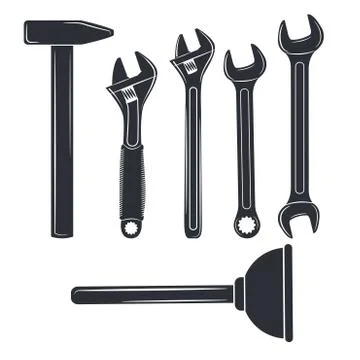 Silhouettes of tool Stock Illustration