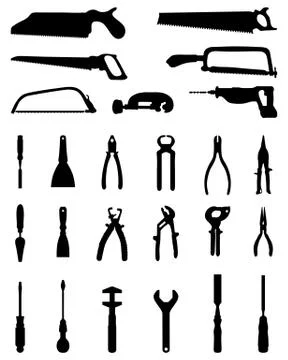 Silhouettes of tools Stock Illustration