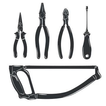 Silhouettes of tools Stock Illustration