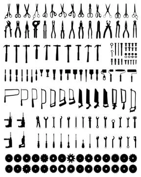 Silhouettes of tools Stock Illustration